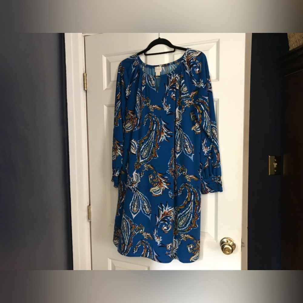 Chico’s Teal Floral Dress Size 3